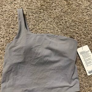 lululmeon ribbed Nulu asymmetrrical yoga tank